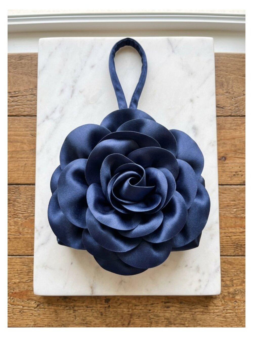 Satin Floral Clutch Evening Bag Triangle Wristlet Formal Purse